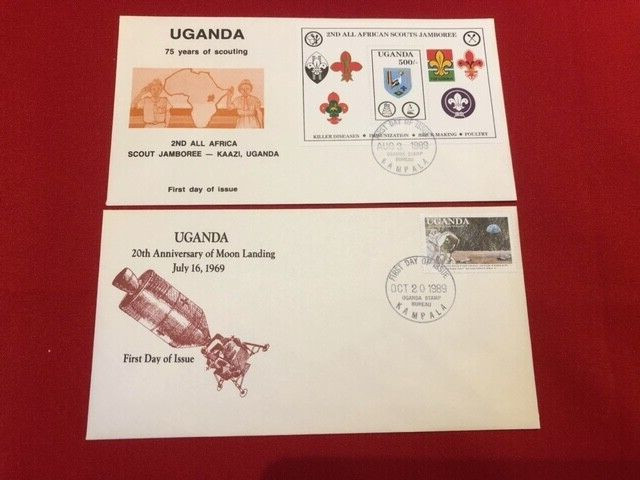 1989 Uganda x 2 FDC