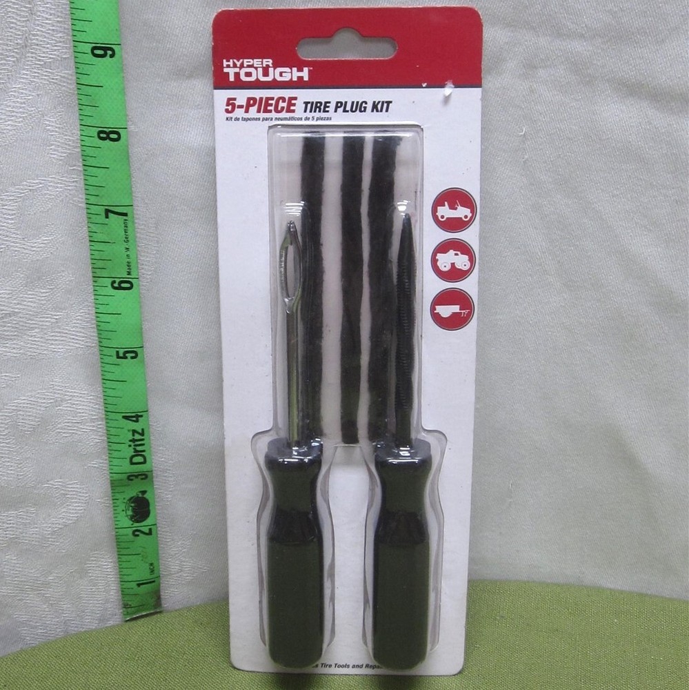 HYPER-TOUGH tire plug kit 5-piece Rasp & Insertion Tools NWT w/ rubber strings