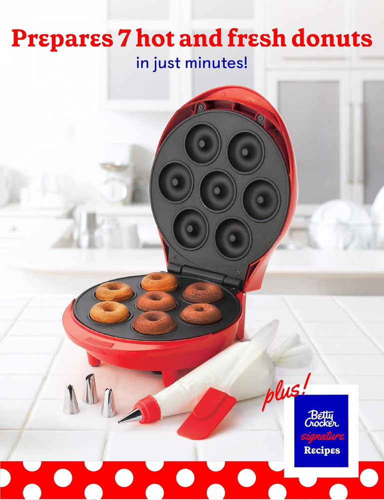 Donut Maker, Mini Donut Maker with Nonstick Surface, Mini Donut Maker Machine wi