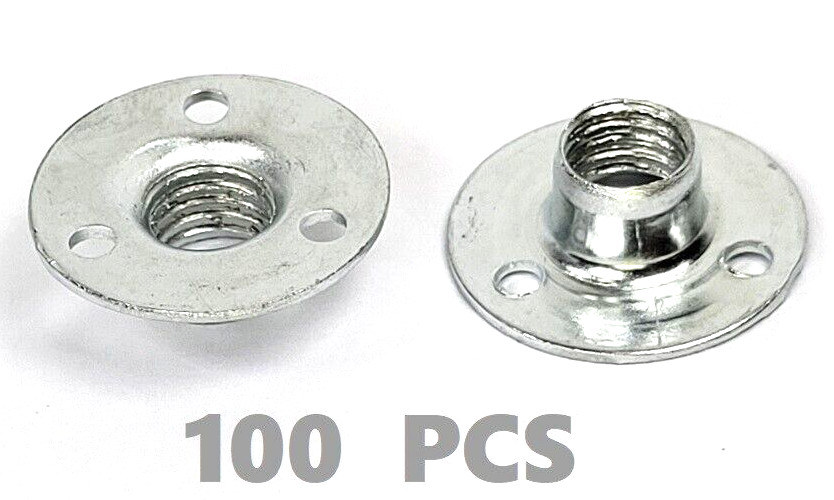 Brad Hole Tee Nut Fastener Threaded Insert Tee Nut 3/8"-16 x 7/16" x 1" -100 pcs