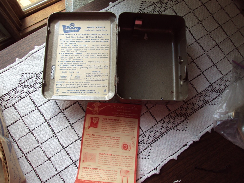 Intermatic Time Switch Control Box Only Model C8301-S Single Pole Single Throw