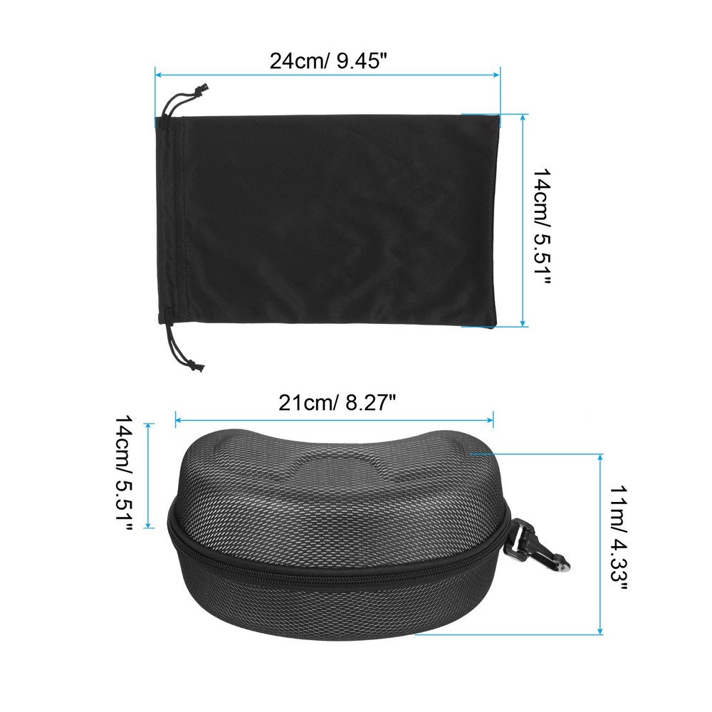 Ski Goggle Bag & Case, EVA Glass Case Box with Microfiber Goggle Pouch