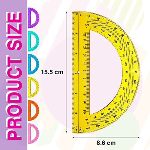 Pieces Protractors Bulk Plastic 180 Degrees Inch Translucent Protractors for 6