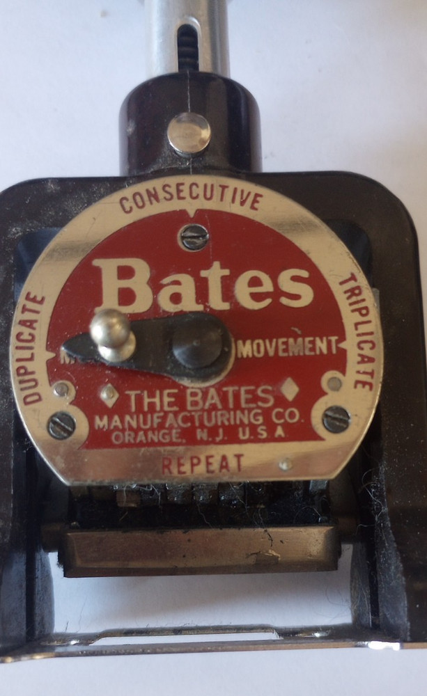 Vintage Bates Multiple Movement Numbering Machine Stamp 7 Wheels Style E