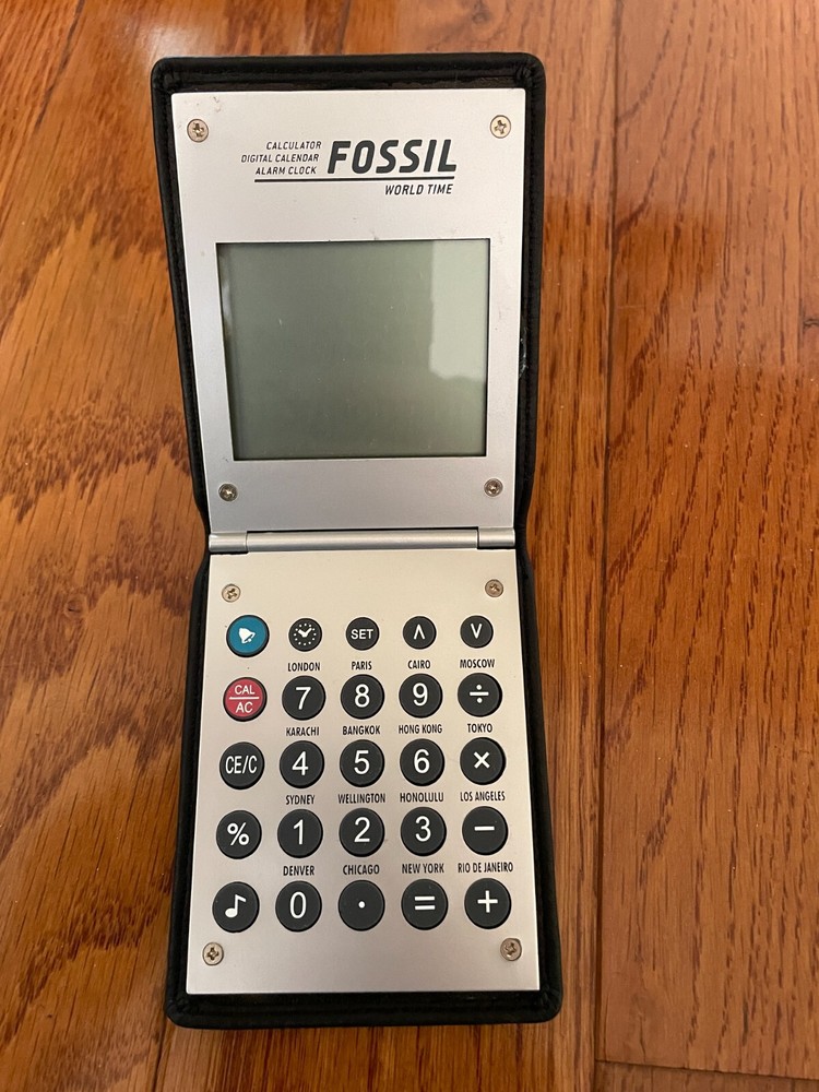 Fossil World Time Calculator Digital Calendar Alarm Clock