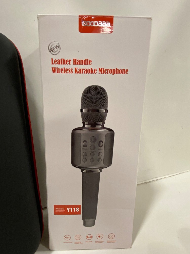 Goodaaa (Y11S) Leather Wireless Karaoke Microphone - Grey