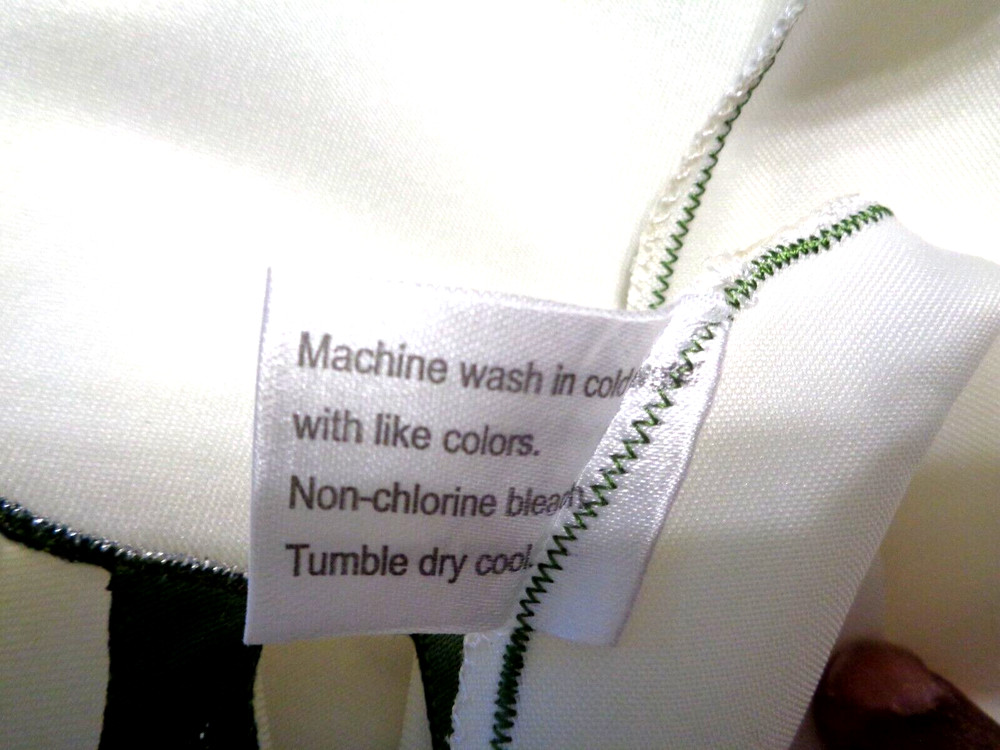 White Satin Christmas Embroidery Table Runner Green Tree Embroidered Cutwork 70"