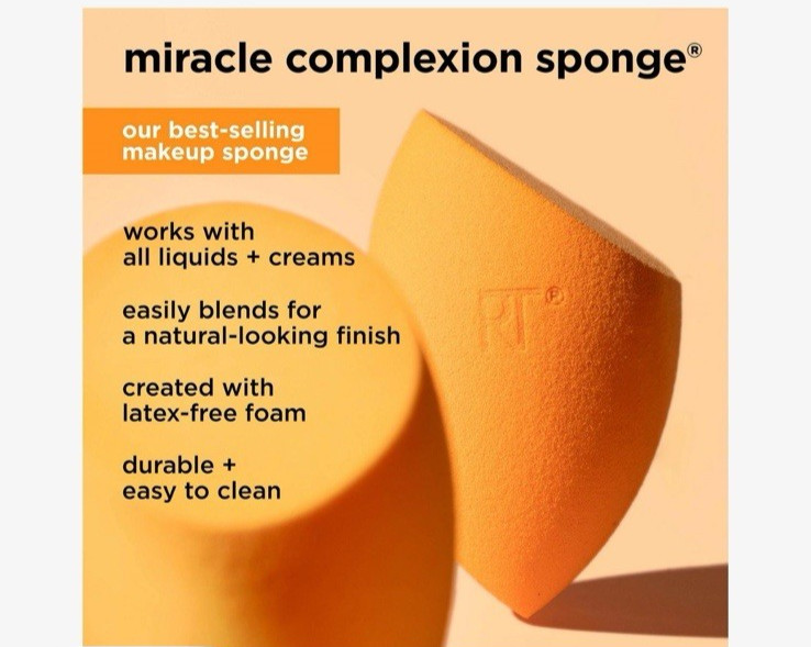 Real Techniques Miracle Complexion Sponge Duo 2 Count Makeup Blender Sponges NIB