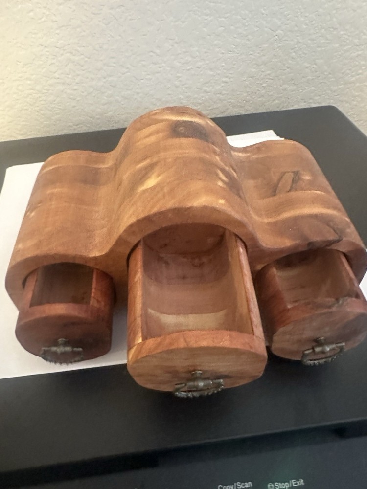 Wooden Log Box With Drawers