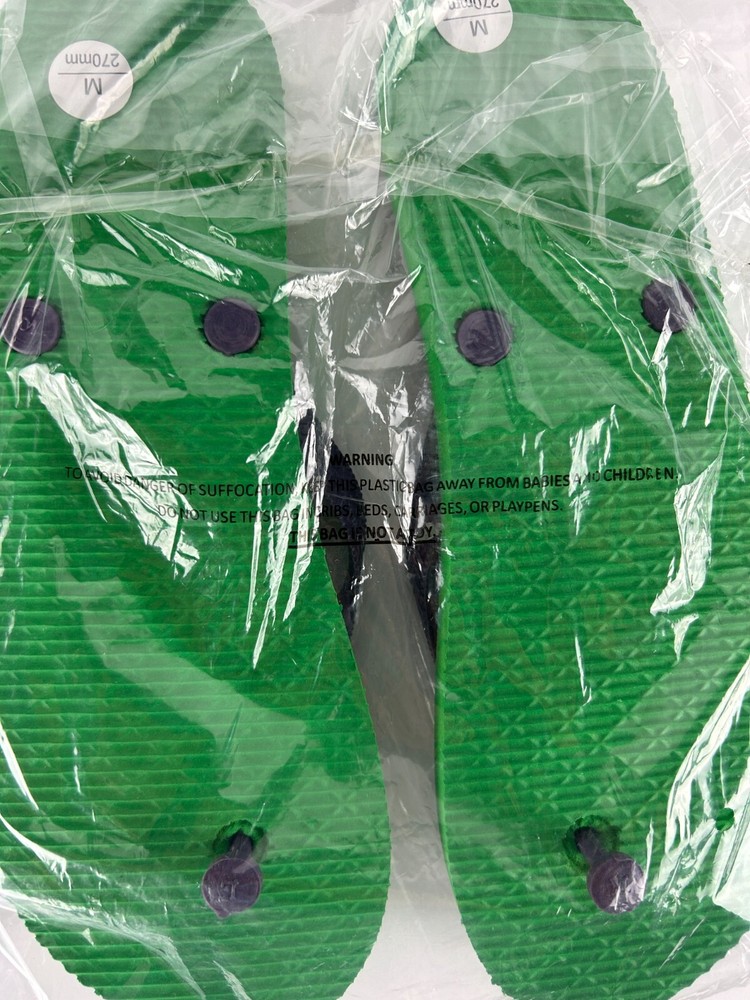 Marvel Comics Hulk Flip Flops Size Medium Green/Purple Smashed Ground
