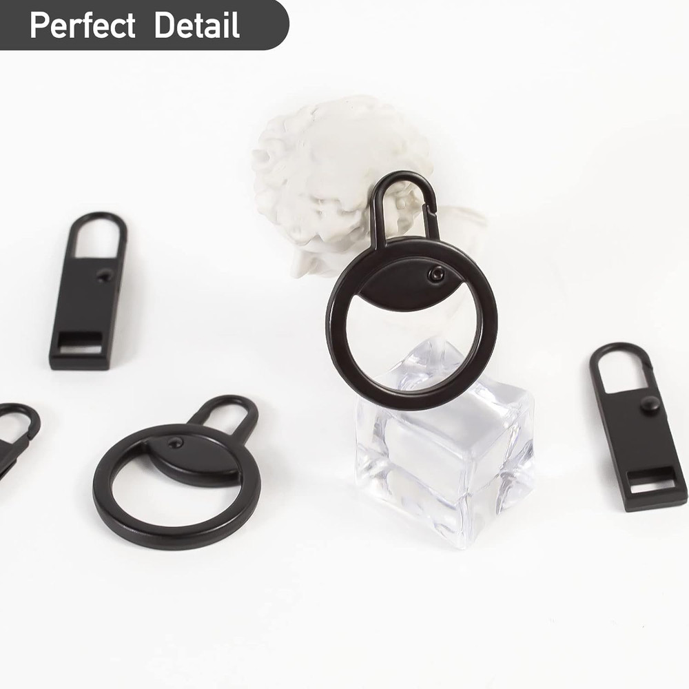16 PCS Zipper Pull Tab Replacement Metal Handle Fixer，Zipper Tag Cord Pull Exten