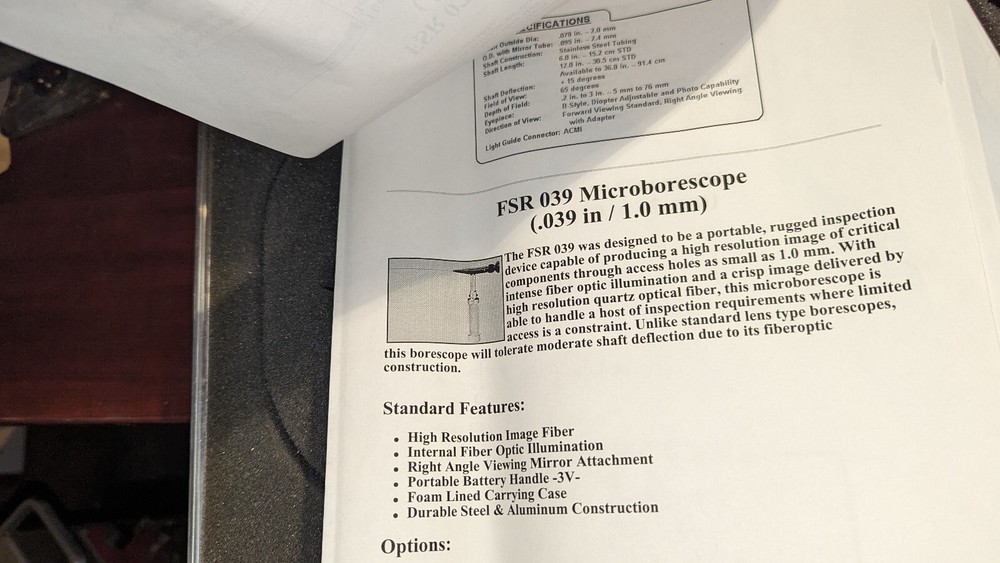 Scope Technology Fiberscope w Case & Light Source