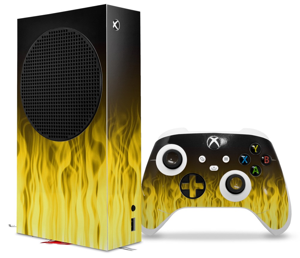 Skin Wrap for XBOX Series S Console Controller Fire Yellow
