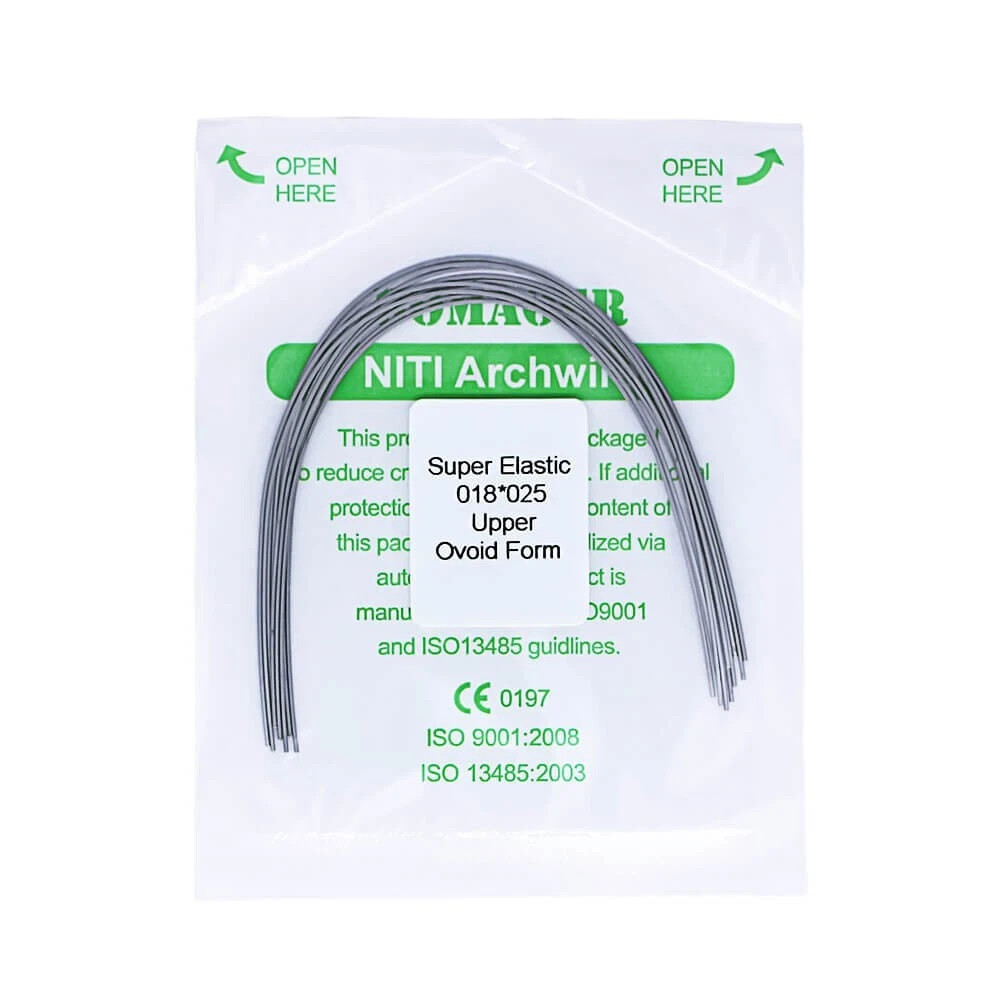 Dental Super Elastic Rectangular Arch Wires 0.018"×0.025" Upper – 10 Packs