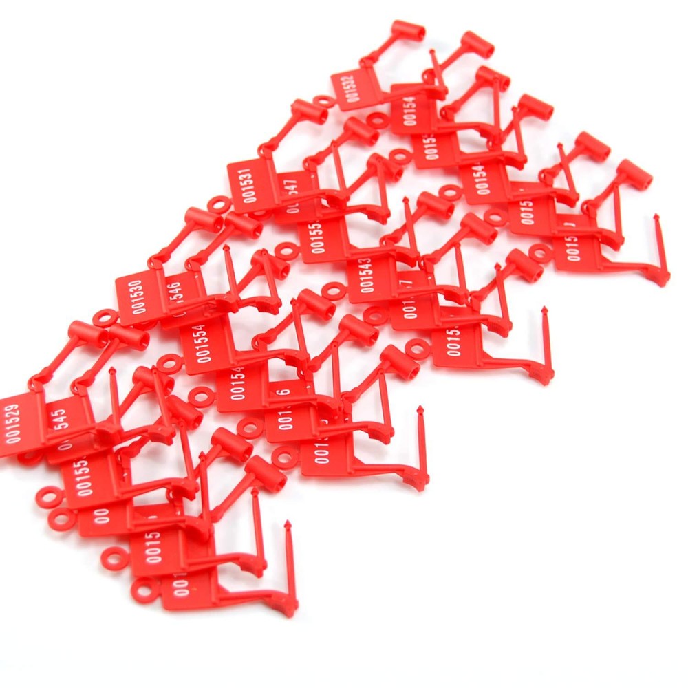 100Pcs Plastic Security Padlock Seals Numbered Tamper Proof Luggage Plastic Tags