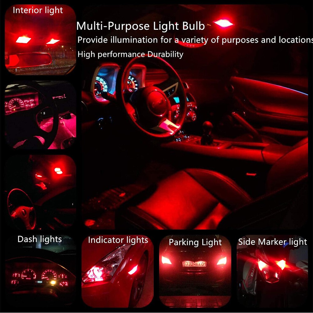 10X 74 T5 2721 LED Bulb Dash Lights w/ PC74 Socket Instrument Panel Gauge Light