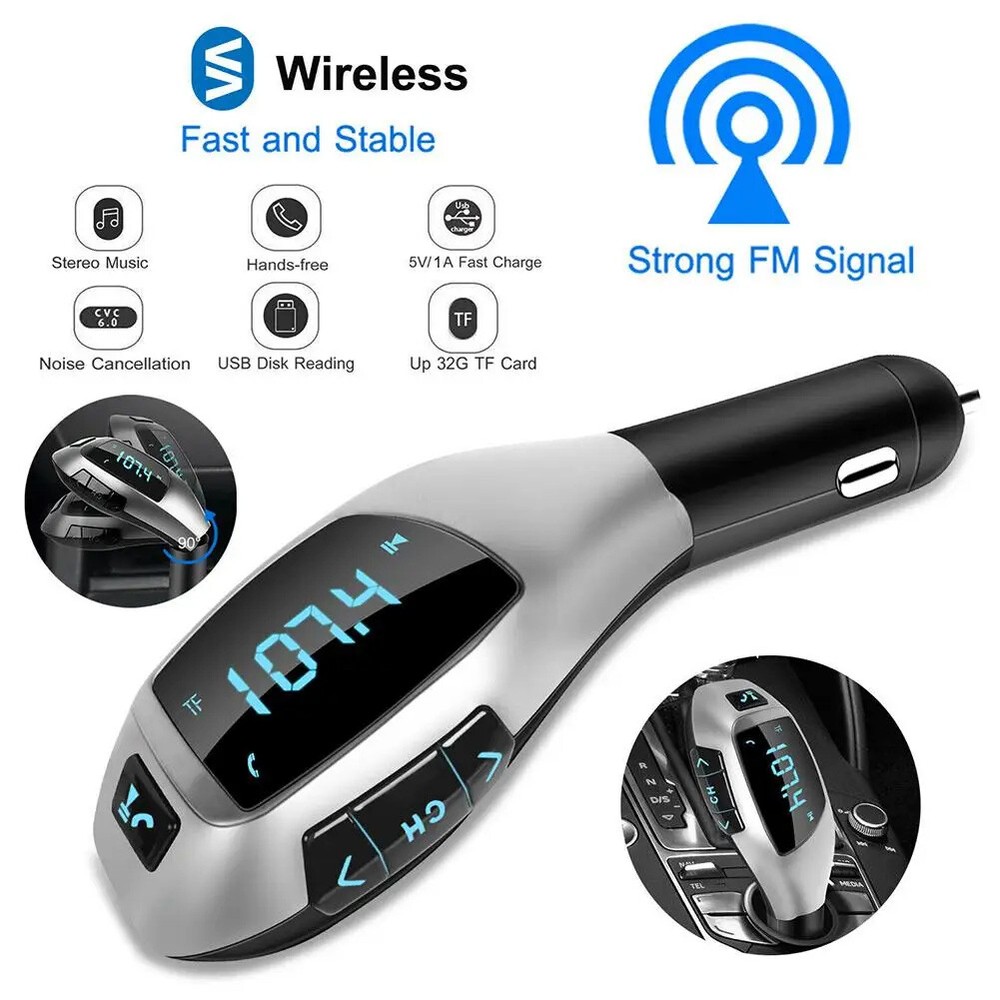 Bluetooth FM Transmitter USB MMC MP3 Player Car Radios Audio Stereo Android iOS