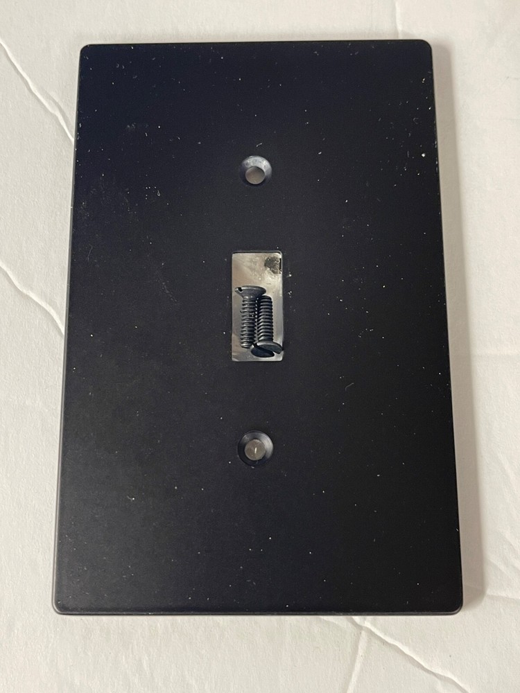 Hampton Bay Subway Tile Light Toggle Switch Plate black "missing screws"