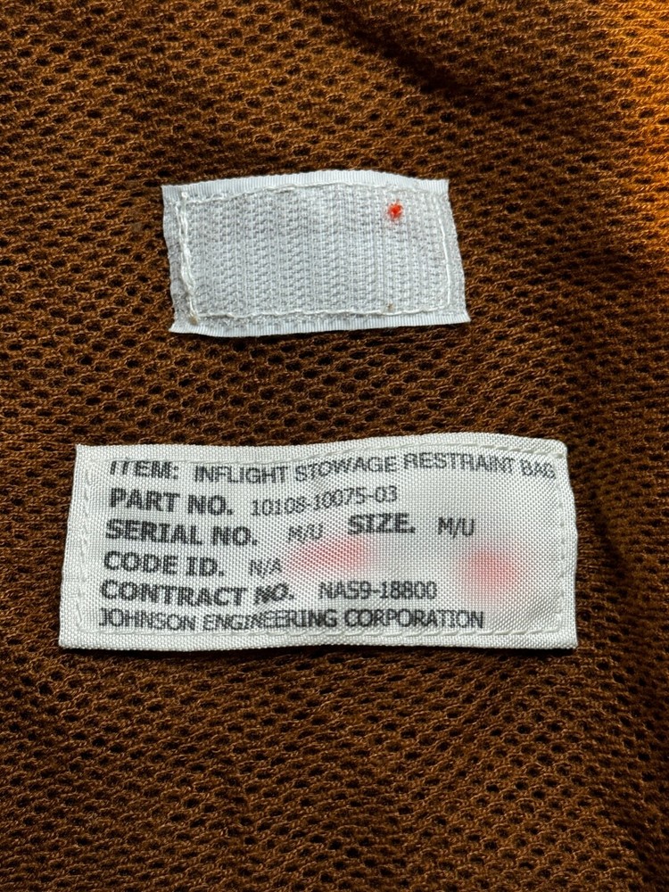 NASA Shuttle Crew Inflight Stowage Restraint Bag