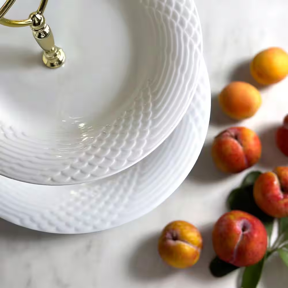 3-Tier Solitaire White Porcelain Cake Stand