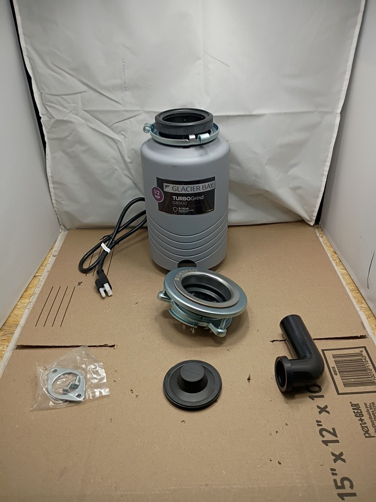 Glacier Bay GB500 Turbo Grind 1/2hp Garbage Disposal Continuous Feed Open Box