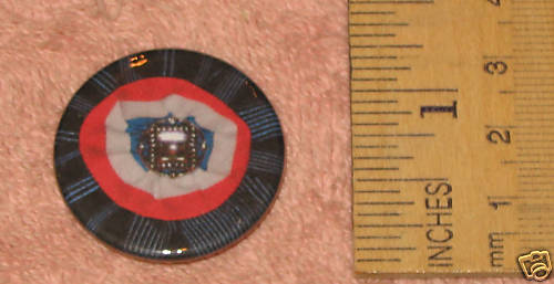 1 1/4"  Cockade Button Dark Blue, Red, White