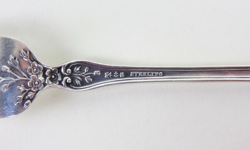 Sterling Silver Gorham Buttercup Cocktail Fork Flatware Monogram M Patent 1900