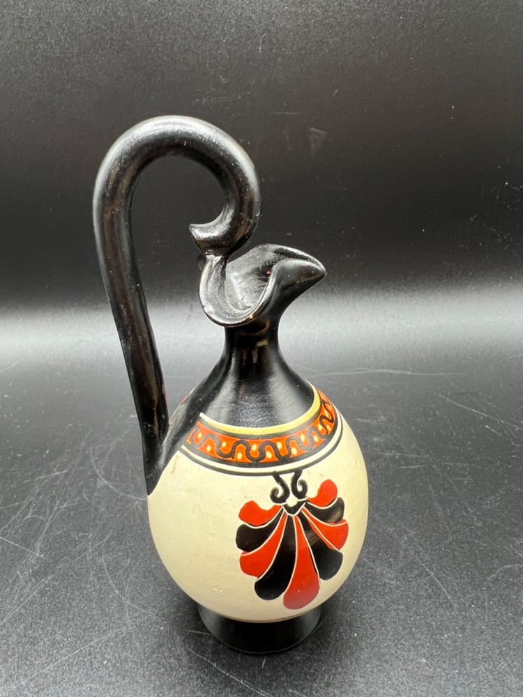 Hand Painted Greek Jug Pitcher Decor Piece Pottery