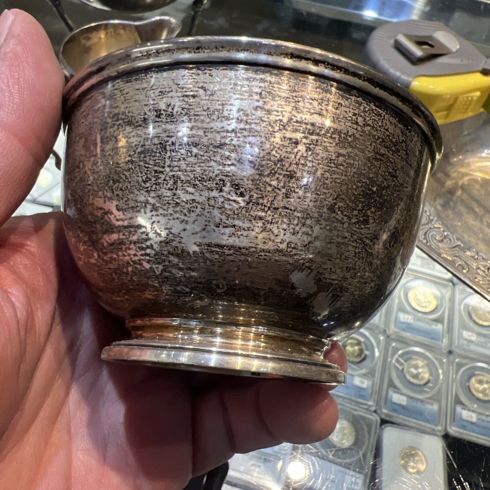Antique TIFFANY & Co. Makers Sterling Silver Small Bowl & Creamer