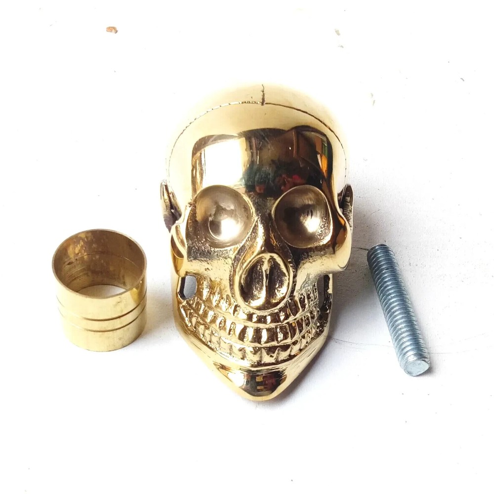 Brass Victorian Skull head Handle for Shaft Walking Stick Cane