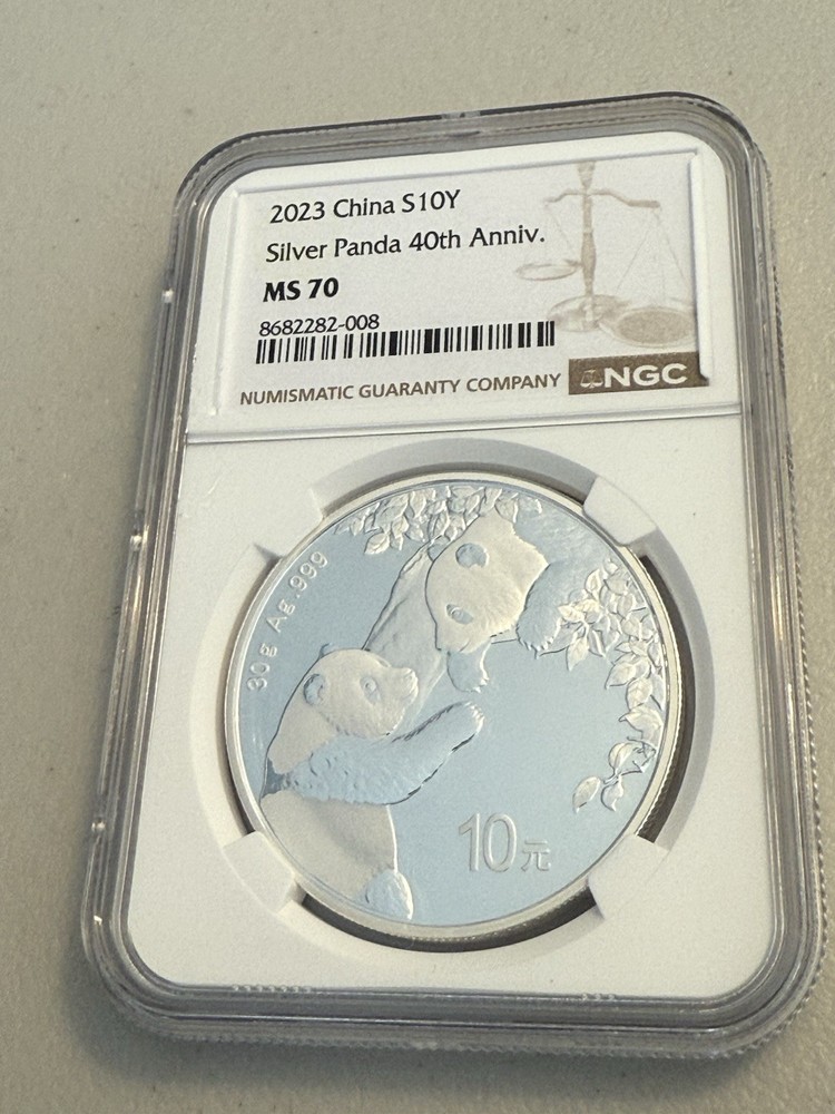 2023 China S10Y Silver Panda 40th Anniv. Cert #8