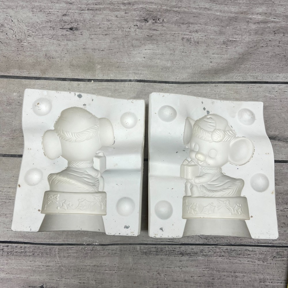 Unbranded Ceramic Casting Mold Christmas Mouse With Gift #204
