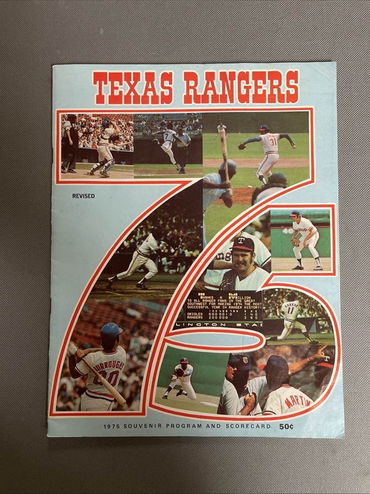 1975 Texas Rangers vs Milwaukee Brewers MLB Program / Scorecard Unscored