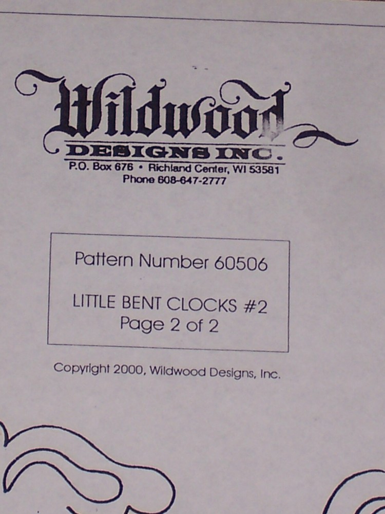Wildwood Designs Little Bent Clocks Pattern #60506 ©2000
