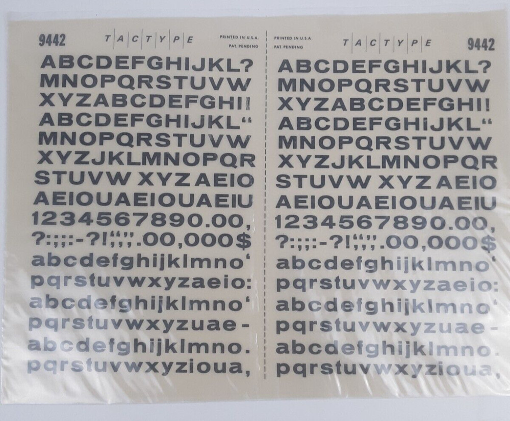 TACTYPE 9442 double Sheet Dry Transfer