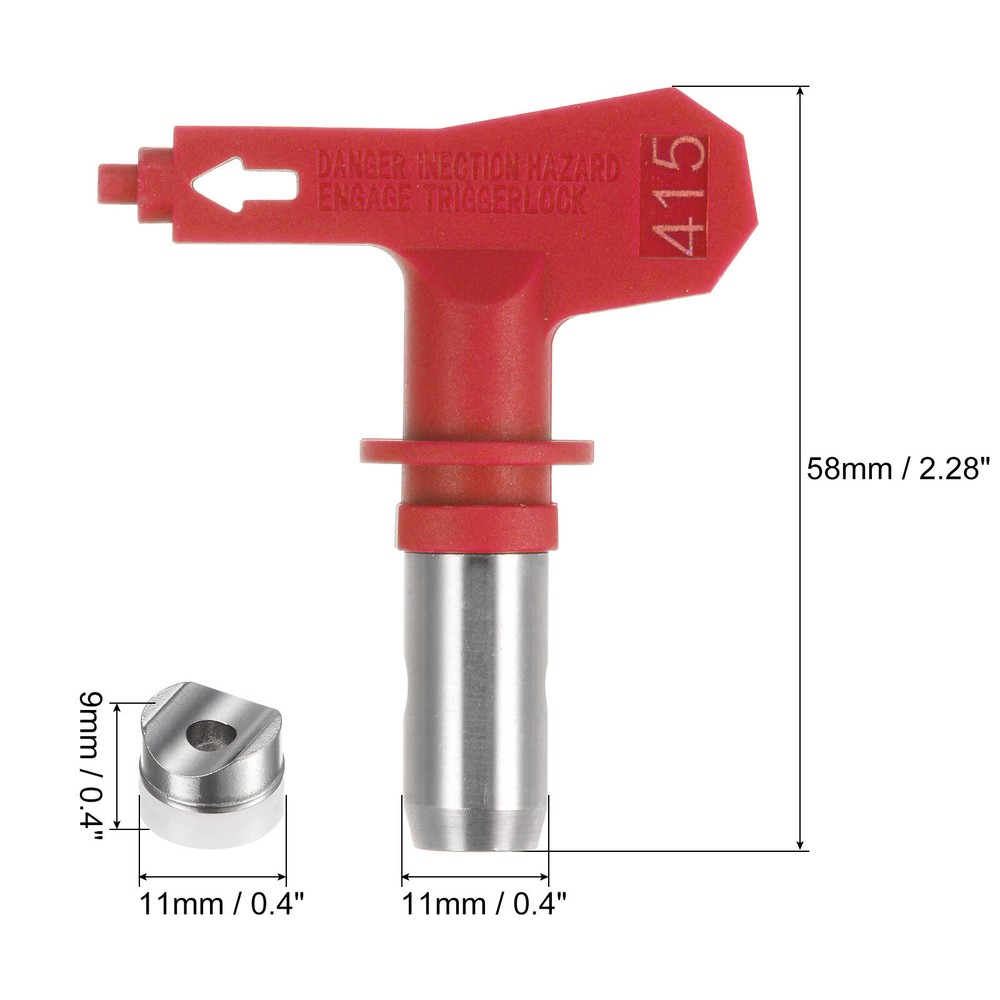 Reversible Spray Tips for Airless Sprayer 415 Paint Spray Nozzle, Red