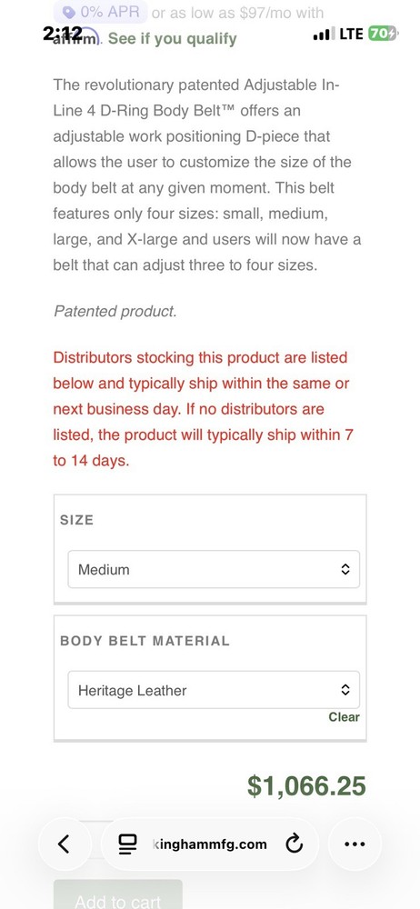 Buckingham BUCK Squeeze Lineman Tool Fall Restriction Kit. Read Description