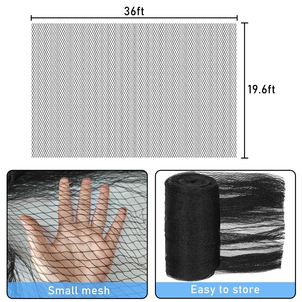16x 32 Feet Pool Leaf Net Cover Inground Pool Cover Rectangle Swimming Pool C...