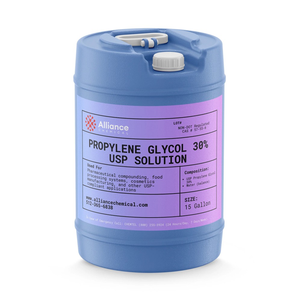 30% Propylene Glycol USP Grade - 15 Gallon Drum