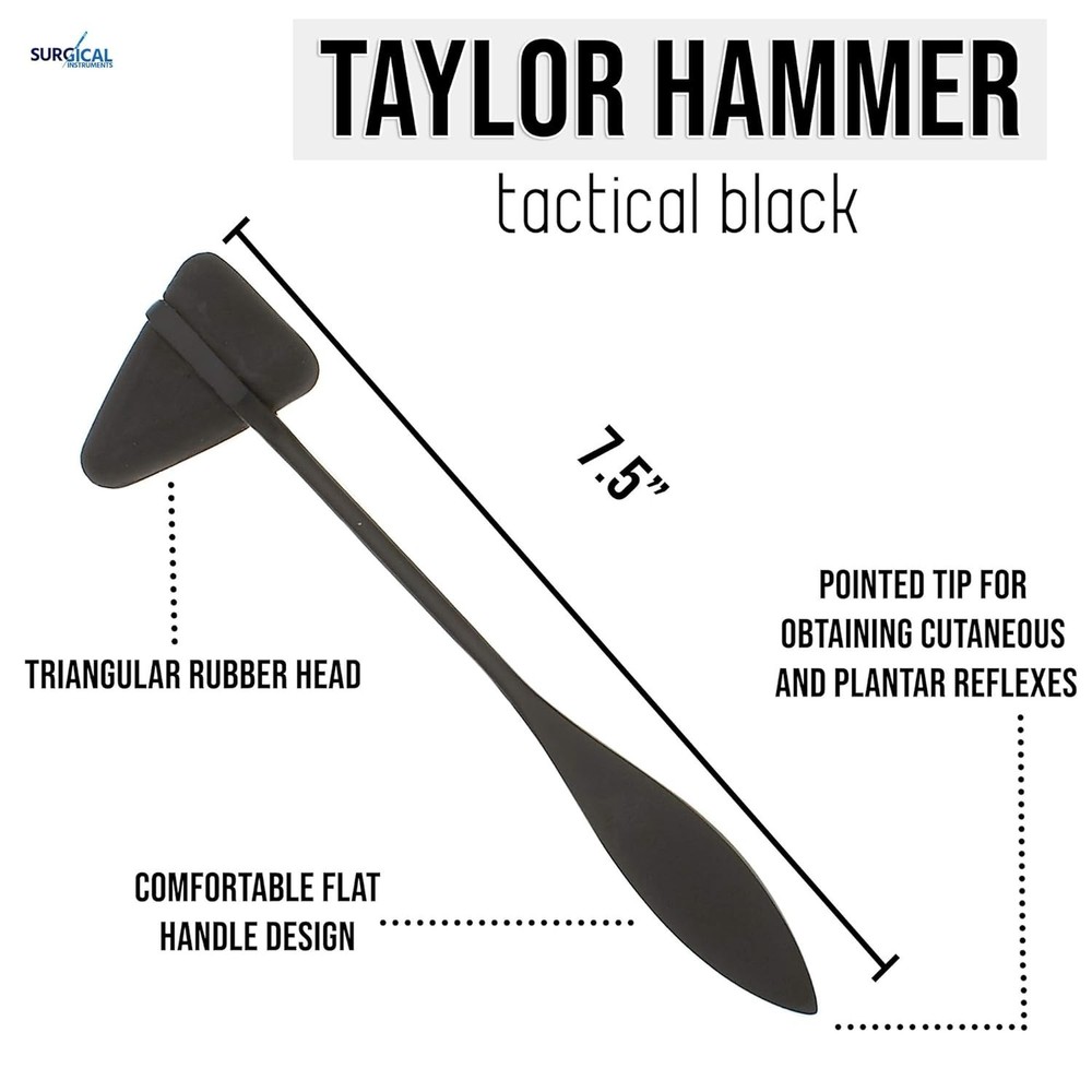 Durable Taylor Tomahawk Reflex Hammer for Accurate Neurological Testing – Black
