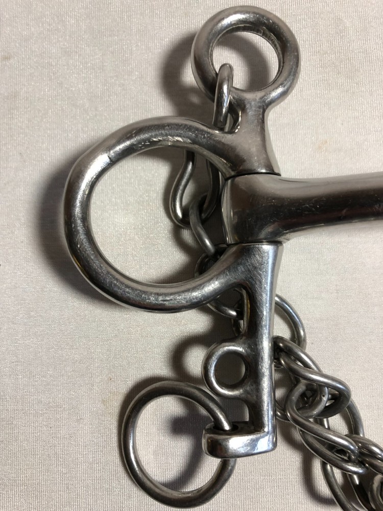 Short Shank Pelham Bit Stainless Horse Bit w/ Chain - 5"