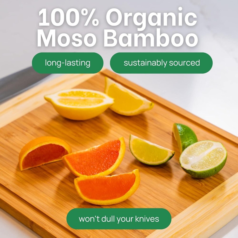 15 Inch Medium Cutting Board with Lifetime Replacements, Bamboo Cutting Boards f