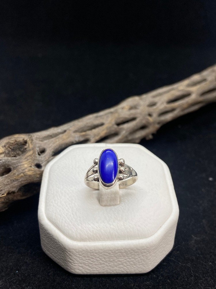 Native American Navajo lapis lazuli sterling silver ring size 6