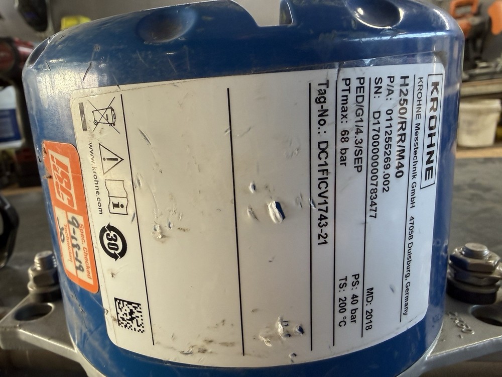 KROHNE H250/RR/M40 Variable Area Flow Meter w/ SS Valve Assembly H250 Rotameter