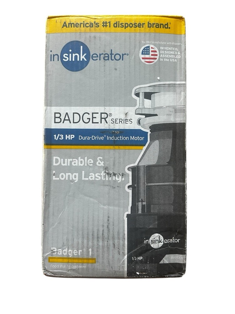 InSinkErator Badger 1 Food Waste Disposer - 1/3 HP - New In Box
