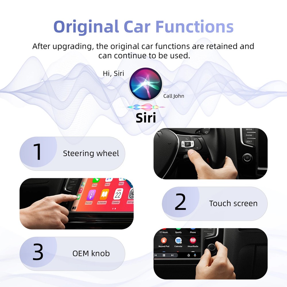 2in1 Wireless CarPlay android auto convert adapter for factory wired carplay