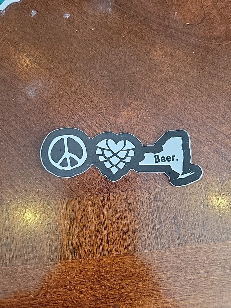 PEACE LOVE HOPS BEER ,craft beer sticker logo