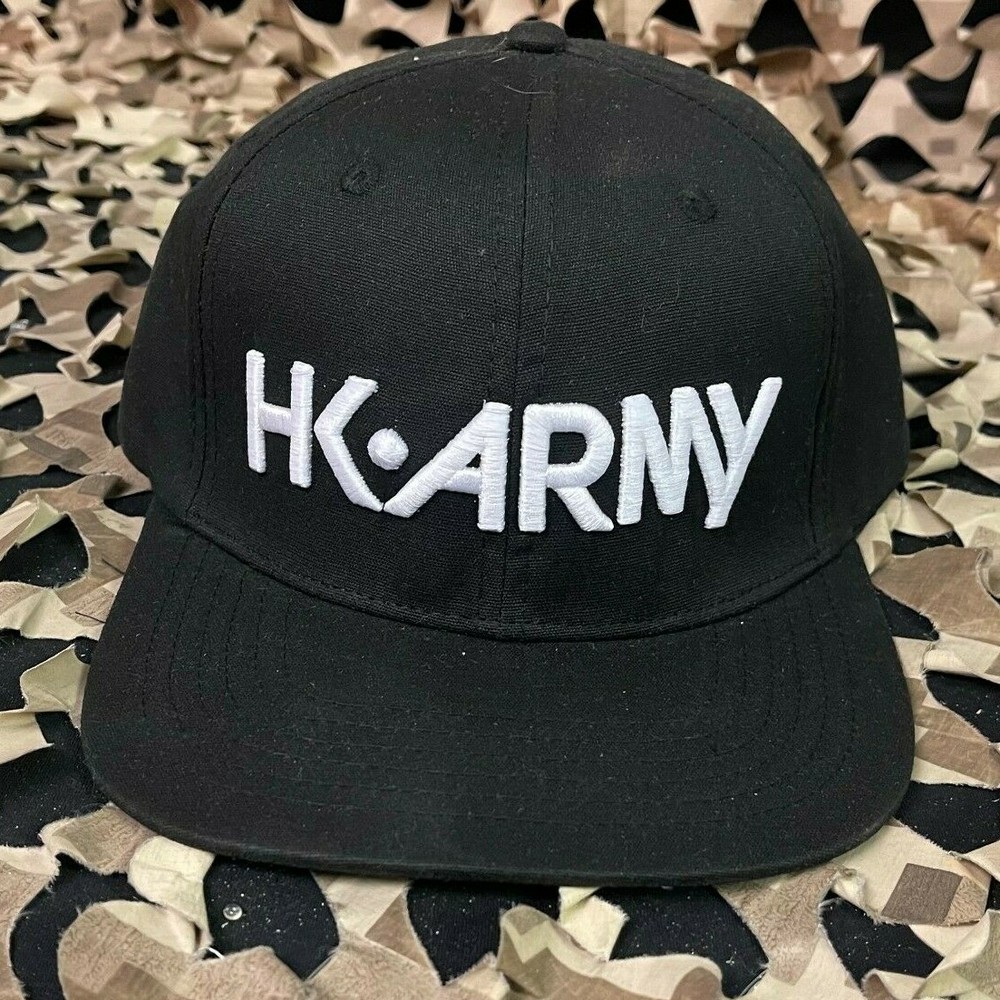 NEW HK Army Snap Back Typeface Hat - Black/White