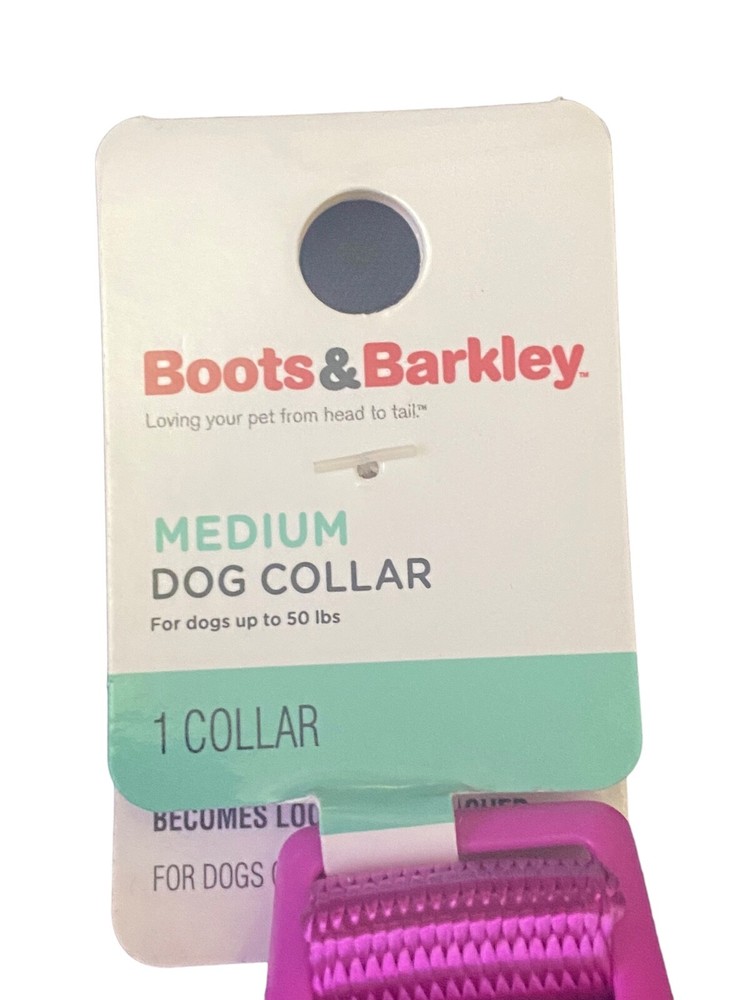 Boots & Barkley Basic Dog Adjustable Collar Pink (Pick Your Size)