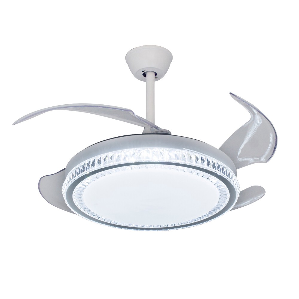 42" Modern 3Color Light Ceiling Light w/Fan Remote Control Retractable Blades